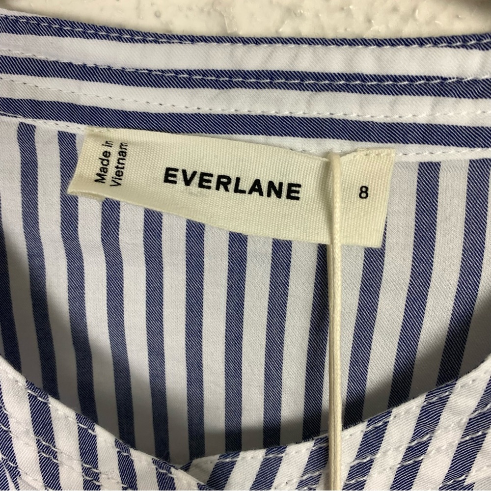 NEW Everlane striped cotton long sleeve top career - Picture 2 of 7